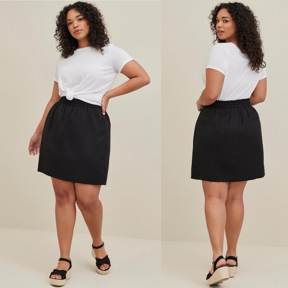 High-Waisted Linen Mini Skirt by Torrid